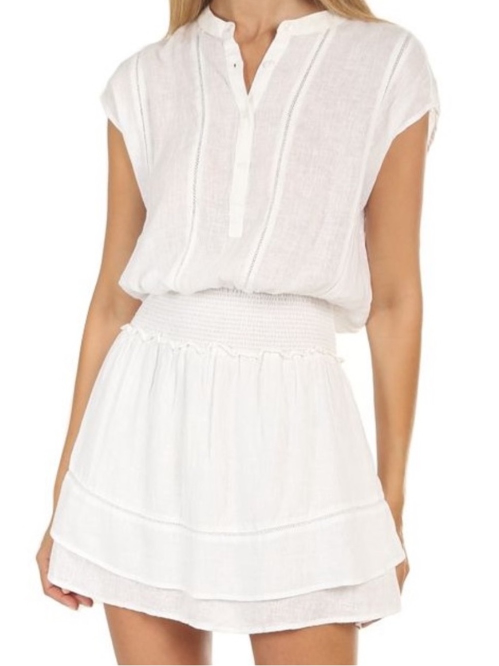 Rails Angelina Lace Detail Mini Dress White Medium - Picture 2 of 13